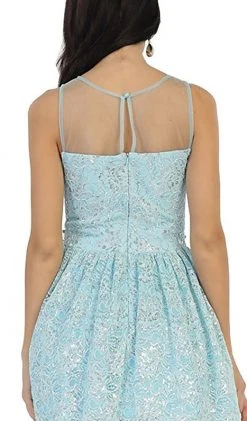 Cocktail Dresses May Queen - Lace Sheer Jewel A-line Cocktail Dress