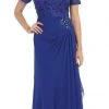May Queen Lace V-Neck Short Sleeves Evening Dress MQ1229 - 1 Pc Royal Blue In Size XL Available Formal Gowns 2 May Queen Lace V-Neck Short Sleeves Evening Dress MQ1229 - 1 Pc Royal Blue In Size XL Available Formal Gowns