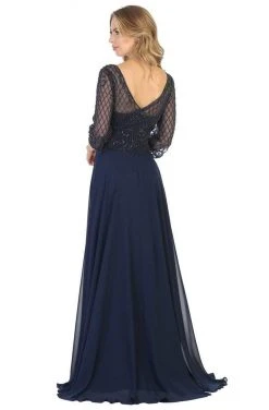May Queen - Lattice Beaded Quarter Sleeve Dress RQ7821 Formal Gowns