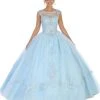 May Queen - LK115 Cap Sleeve Beaded Lace Corset Ballgown