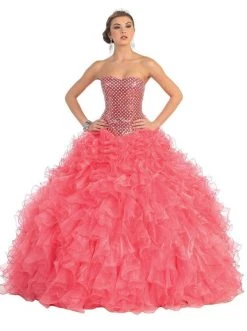 May Queen - LK41 Strapless Semi-Sweetheart Evening Gown