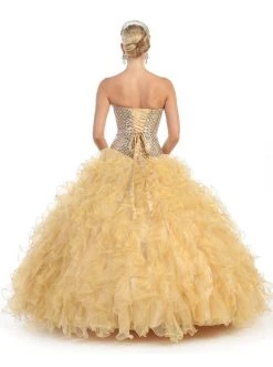 May Queen - LK41 Strapless Semi-Sweetheart Evening Gown