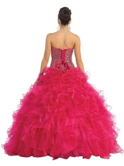 May Queen - LK41 Strapless Semi-Sweetheart Evening Gown