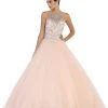 Formal Gowns May Queen - LK79 Jewel-Encrusted Halter Neck Ball Gown