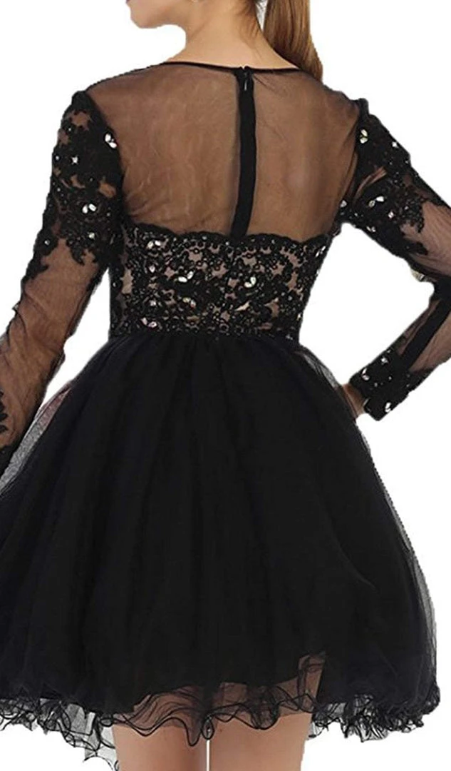 Cocktail Dresses May Queen - Long Sleeved Lace Party Dress 6 Cocktail Dresses May Queen - Long Sleeved Lace Party Dress