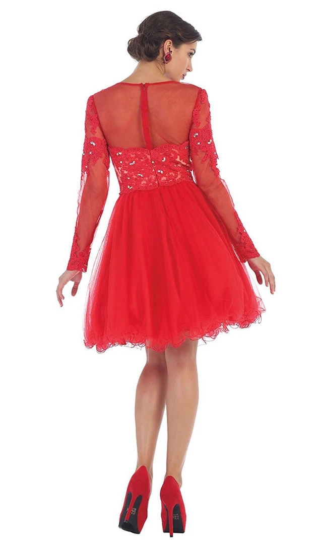 Cocktail Dresses May Queen - Long Sleeved Lace Party Dress 9 Cocktail Dresses May Queen - Long Sleeved Lace Party Dress