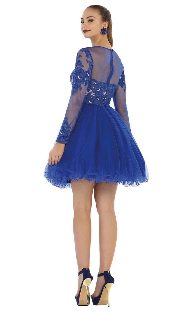 Cocktail Dresses May Queen - Long Sleeved Lace Party Dress 10 Cocktail Dresses May Queen - Long Sleeved Lace Party Dress