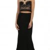 May Queen - Mesh Beaded Sleeveless Two-Piece Sheath Evening Gown Formal Gowns