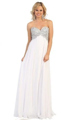 May Queen - Metallic Ornate Lace Up A-Line Evening Gown 17 May Queen - Metallic Ornate Lace Up A-Line Evening Gown