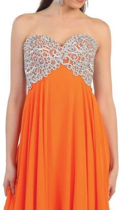 May Queen - Metallic Ornate Lace Up A-Line Evening Gown