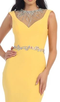 May Queen - MQ-1255 Bejeweled Sheer Sheath Evening Dress Formal Gowns 11 May Queen - MQ-1255 Bejeweled Sheer Sheath Evening Dress Formal Gowns