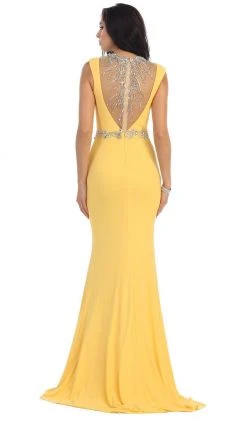 May Queen - MQ-1255 Bejeweled Sheer Sheath Evening Dress Formal Gowns 12 May Queen - MQ-1255 Bejeweled Sheer Sheath Evening Dress Formal Gowns