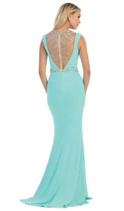 May Queen - MQ-1255 Bejeweled Sheer Sheath Evening Dress Formal Gowns 9 May Queen - MQ-1255 Bejeweled Sheer Sheath Evening Dress Formal Gowns