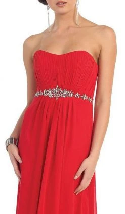 Formal Gowns May Queen - MQ1036B Strapless Pleated Bodice A-Line Long Formal Dress