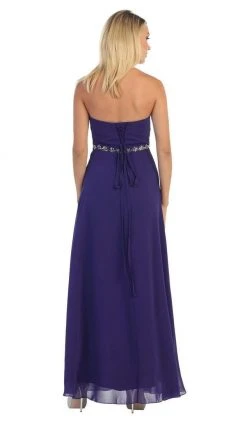 Formal Gowns May Queen - MQ1036B Strapless Pleated Bodice A-Line Long Formal Dress