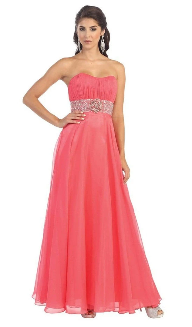 May Queen - MQ1046 Finely-Tucked Sweetheart Chiffon Prom Dress 3 May Queen - MQ1046 Finely-Tucked Sweetheart Chiffon Prom Dress
