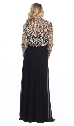 Formal Gowns May Queen - MQ1059 Hand Beaded Lace Mother Of The Bride Gown With Matching Jacket