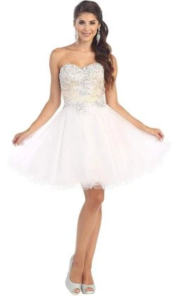 May Queen - MQ1123 Embellished Sweetheart A-line Cocktail Dress Cocktail Dresses 16 May Queen - MQ1123 Embellished Sweetheart A-line Cocktail Dress Cocktail Dresses