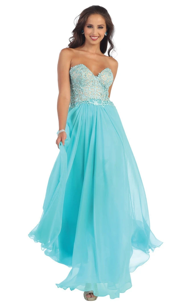 May Queen - MQ1201 Glistening Strapless Prom Dress With Long Tulle Skirt Formal Gowns 3 May Queen - MQ1201 Glistening Strapless Prom Dress With Long Tulle Skirt Formal Gowns