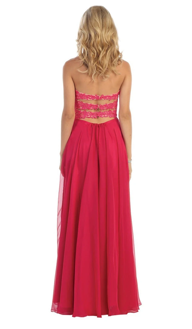 May Queen - MQ1201 Glistening Strapless Prom Dress With Long Tulle Skirt Formal Gowns 7 May Queen - MQ1201 Glistening Strapless Prom Dress With Long Tulle Skirt Formal Gowns