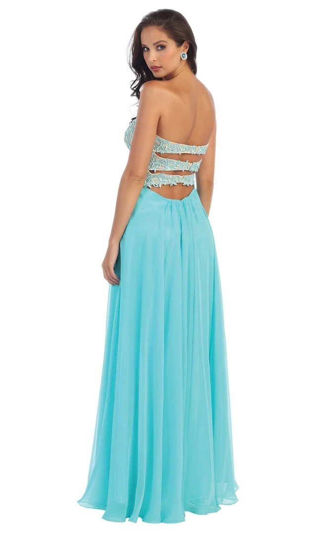 May Queen - MQ1201 Glistening Strapless Prom Dress With Long Tulle Skirt Formal Gowns 4 May Queen - MQ1201 Glistening Strapless Prom Dress With Long Tulle Skirt Formal Gowns