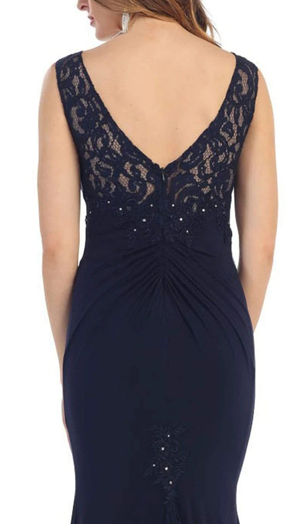 May Queen - MQ1250 Embroidered Sleeveless Bateau Neck Evening Dress Formal Gowns 6 May Queen - MQ1250 Embroidered Sleeveless Bateau Neck Evening Dress Formal Gowns