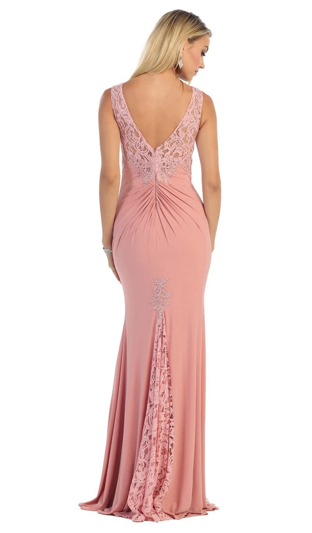 May Queen - MQ1250 Embroidered Sleeveless Bateau Neck Evening Dress Formal Gowns 8 May Queen - MQ1250 Embroidered Sleeveless Bateau Neck Evening Dress Formal Gowns