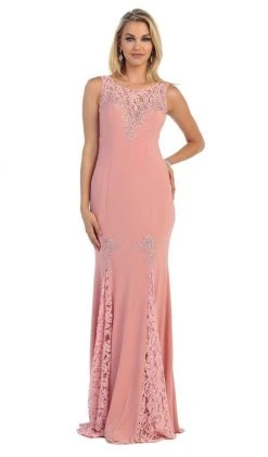May Queen - MQ1250 Embroidered Sleeveless Bateau Neck Evening Dress Formal Gowns 14 May Queen - MQ1250 Embroidered Sleeveless Bateau Neck Evening Dress Formal Gowns