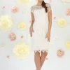 May Queen - MQ1253 Stylish Cap Sleeve Lace Formal Dress Cocktail Dresses