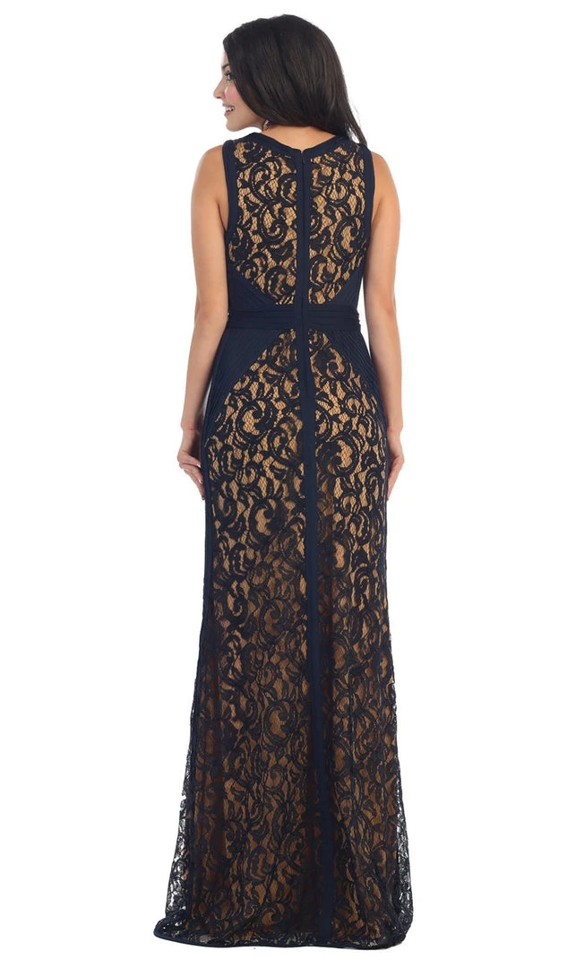 May Queen - MQ1270 Sleeveless V-Neck Lace Evening Gown Formal Gowns 5 May Queen - MQ1270 Sleeveless V-Neck Lace Evening Gown Formal Gowns