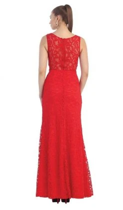 Formal Gowns May Queen - MQ1295 Stunning Beaded And Laced Illusion Sleeveless Long Formal Dress 10 Formal Gowns May Queen - MQ1295 Stunning Beaded And Laced Illusion Sleeveless Long Formal Dress