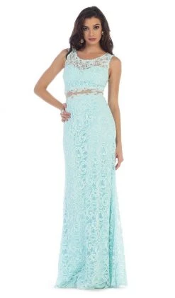 Formal Gowns May Queen - MQ1295 Stunning Beaded And Laced Illusion Sleeveless Long Formal Dress 12 Formal Gowns May Queen - MQ1295 Stunning Beaded And Laced Illusion Sleeveless Long Formal Dress