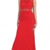 Formal Gowns May Queen - MQ1295 Stunning Beaded And Laced Illusion Sleeveless Long Formal Dress