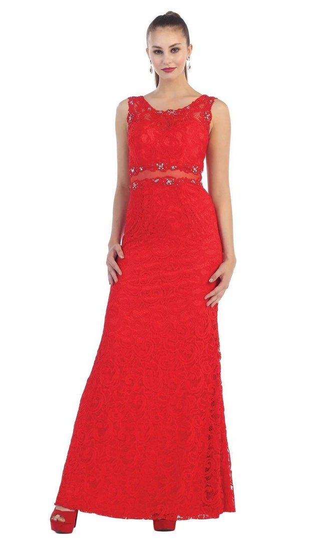 Formal Gowns May Queen - MQ1295 Stunning Beaded And Laced Illusion Sleeveless Long Formal Dress 3 Formal Gowns May Queen - MQ1295 Stunning Beaded And Laced Illusion Sleeveless Long Formal Dress