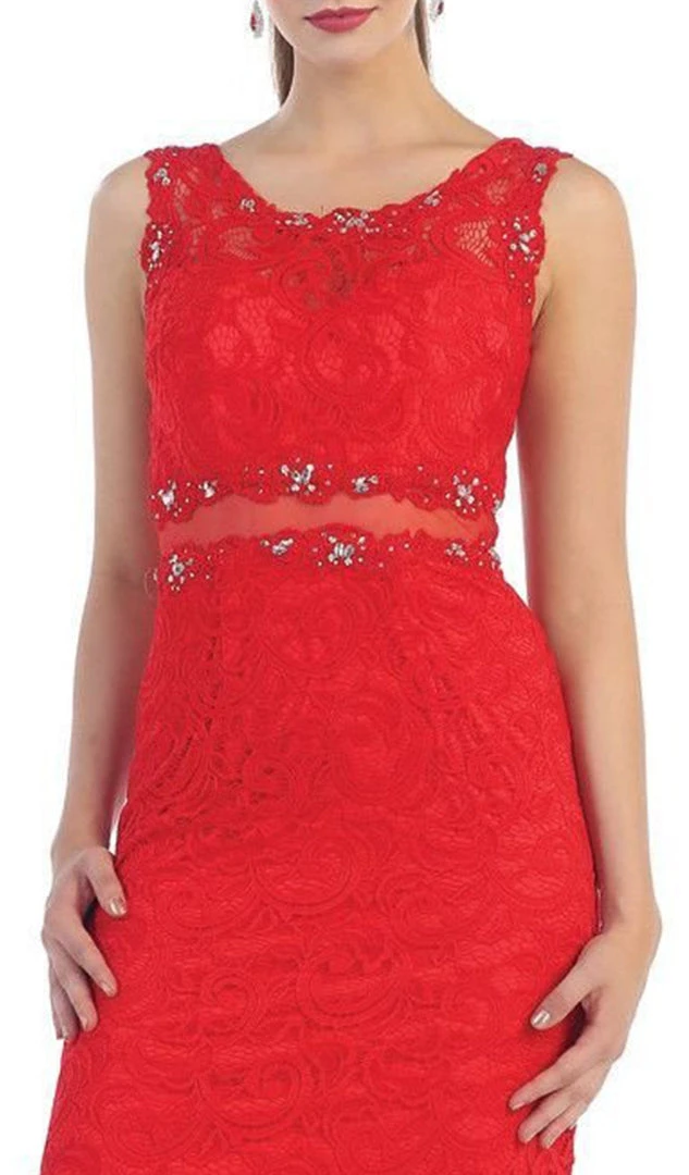 Formal Gowns May Queen - MQ1295 Stunning Beaded And Laced Illusion Sleeveless Long Formal Dress 4 Formal Gowns May Queen - MQ1295 Stunning Beaded And Laced Illusion Sleeveless Long Formal Dress