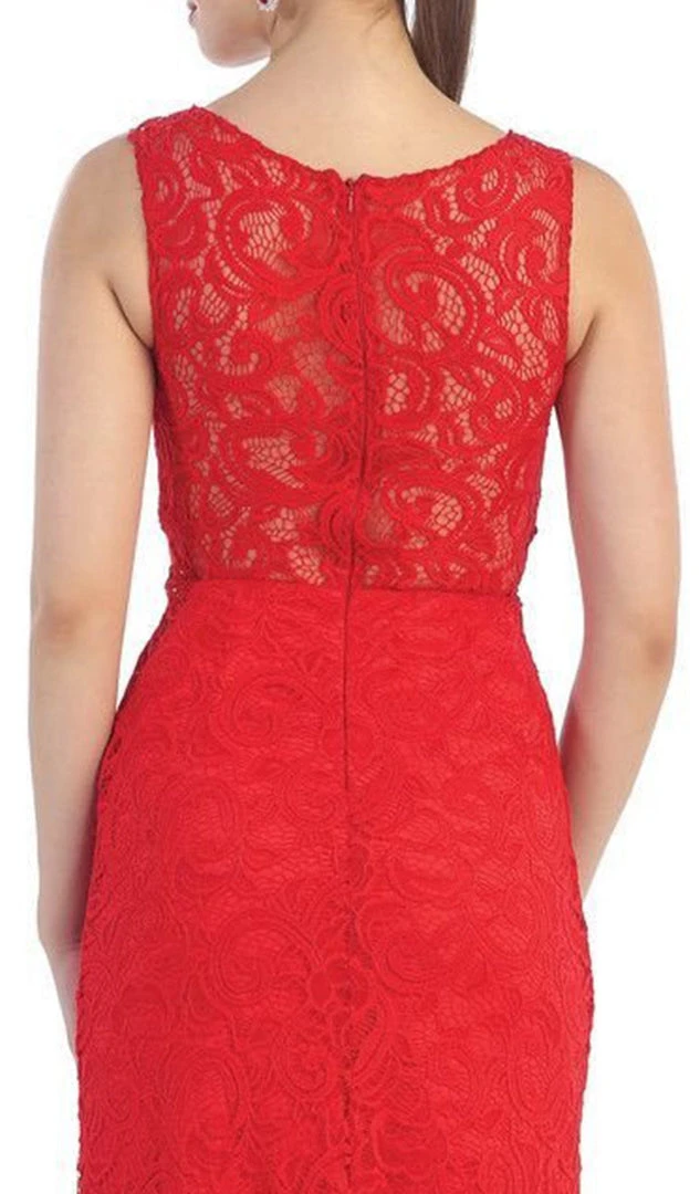 Formal Gowns May Queen - MQ1295 Stunning Beaded And Laced Illusion Sleeveless Long Formal Dress 6 Formal Gowns May Queen - MQ1295 Stunning Beaded And Laced Illusion Sleeveless Long Formal Dress