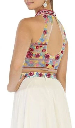 Formal Gowns May Queen - MQ1421 Multi-Floral Embroidered Bodice Two Piece Long Evening Dress