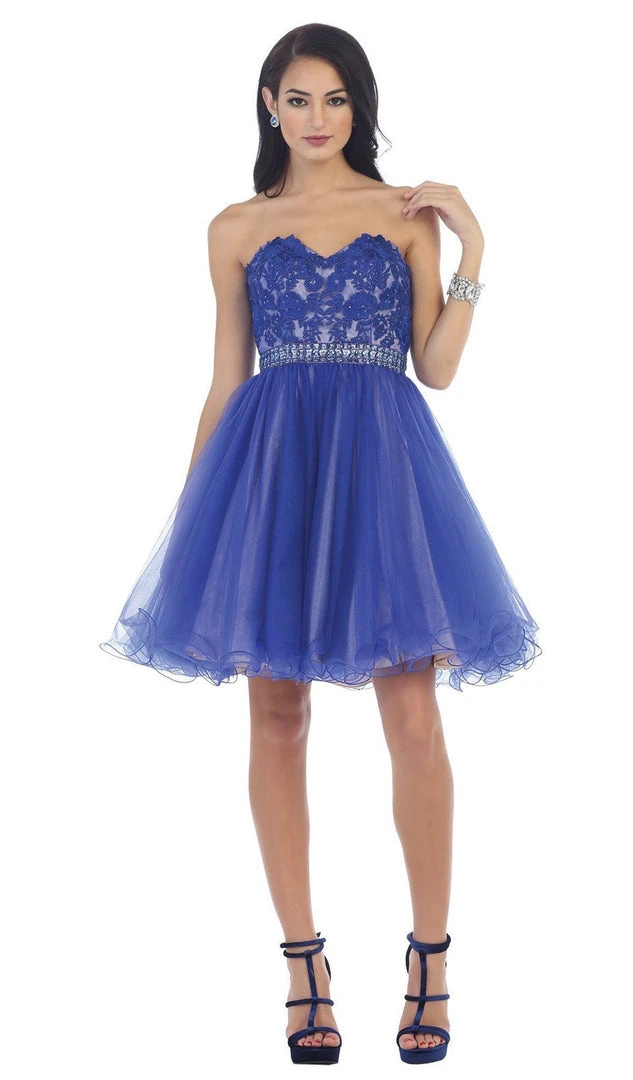 Cocktail Dresses May Queen - MQ1425 Flirty Laced Embellished Sweetheart A-Line Cocktail Dress 7 Cocktail Dresses May Queen - MQ1425 Flirty Laced Embellished Sweetheart A-Line Cocktail Dress