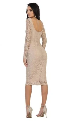 May Queen - MQ1441 Lace Long Sleeve Bateau Sheath Cocktail Dress Cocktail Dresses 11 May Queen - MQ1441 Lace Long Sleeve Bateau Sheath Cocktail Dress Cocktail Dresses