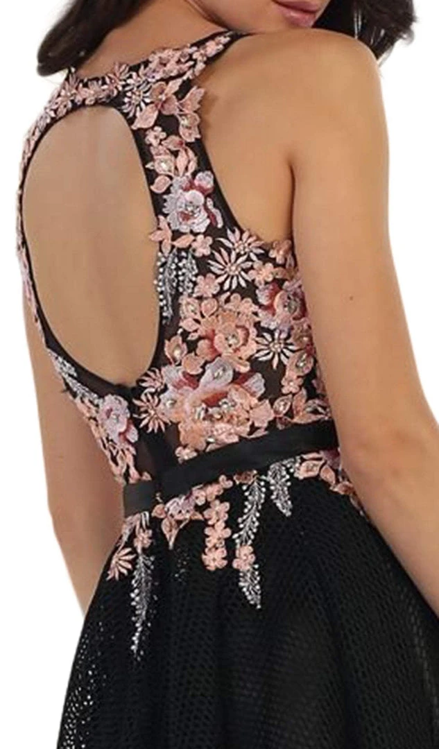 May Queen - MQ1465 Sleeveless Floral Cocktail Dress Cocktail Dresses 7 May Queen - MQ1465 Sleeveless Floral Cocktail Dress Cocktail Dresses