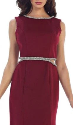 Formal Gowns May Queen - MQ1468 Sleeveless Embellished Low V-Back Evening Dress