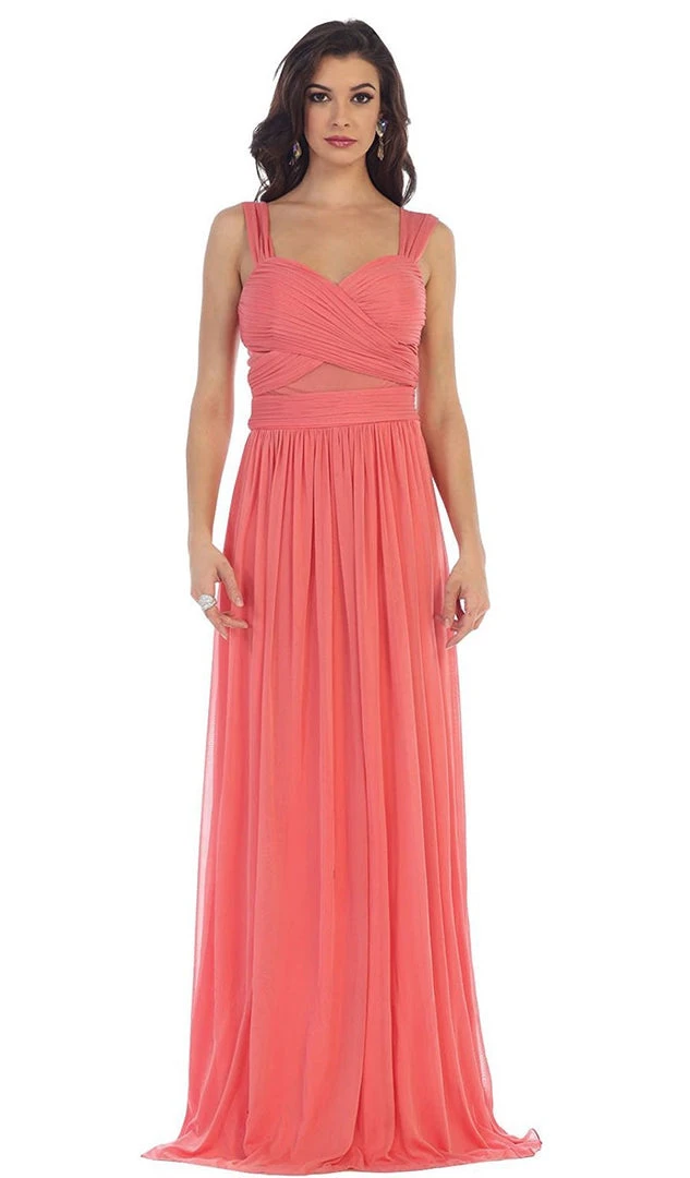 May Queen - MQ1471 Pleated Illusion Midriff Cutout Chiffon Prom Dress Formal Gowns 3 May Queen - MQ1471 Pleated Illusion Midriff Cutout Chiffon Prom Dress Formal Gowns