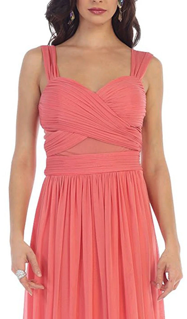 May Queen - MQ1471 Pleated Illusion Midriff Cutout Chiffon Prom Dress Formal Gowns 4 May Queen - MQ1471 Pleated Illusion Midriff Cutout Chiffon Prom Dress Formal Gowns