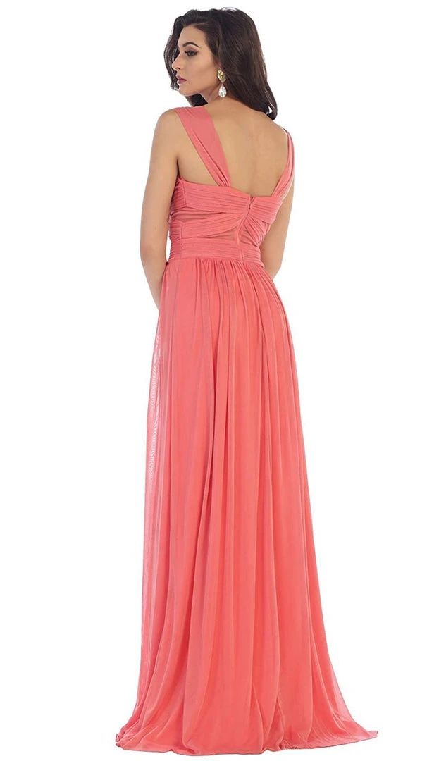 May Queen - MQ1471 Pleated Illusion Midriff Cutout Chiffon Prom Dress Formal Gowns 5 May Queen - MQ1471 Pleated Illusion Midriff Cutout Chiffon Prom Dress Formal Gowns
