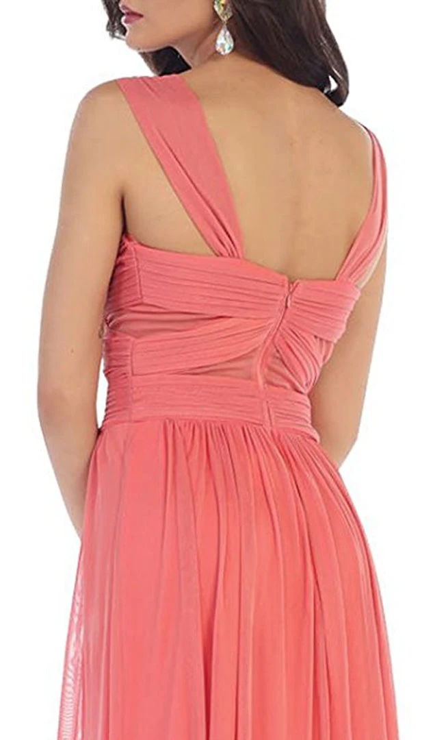 May Queen - MQ1471 Pleated Illusion Midriff Cutout Chiffon Prom Dress Formal Gowns 6 May Queen - MQ1471 Pleated Illusion Midriff Cutout Chiffon Prom Dress Formal Gowns