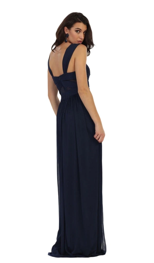 May Queen - MQ1471 Pleated Illusion Midriff Cutout Chiffon Prom Dress Formal Gowns 8 May Queen - MQ1471 Pleated Illusion Midriff Cutout Chiffon Prom Dress Formal Gowns