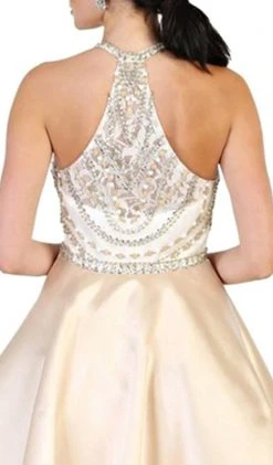 May Queen - MQ1492 High Halter Neck Bejeweled Cocktail Dress 11 May Queen - MQ1492 High Halter Neck Bejeweled Cocktail Dress