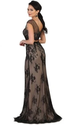 Formal Gowns May Queen - MQ1493 Two Piece Scoop Lace And Mesh Evening Gown 8 Formal Gowns May Queen - MQ1493 Two Piece Scoop Lace And Mesh Evening Gown