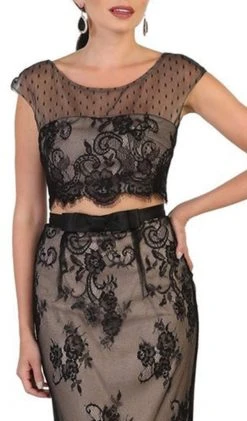 Formal Gowns May Queen - MQ1493 Two Piece Scoop Lace And Mesh Evening Gown