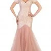 May Queen - MQ1495 V-neck/Off-Shoulder Mermaid Evening Dress Formal Gowns